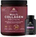 Multivitamínico Feminino 40 + Unha vez ao día, 30 Conde + Multi Collagen Protein Powder, Unflavored, 40 Servizos
