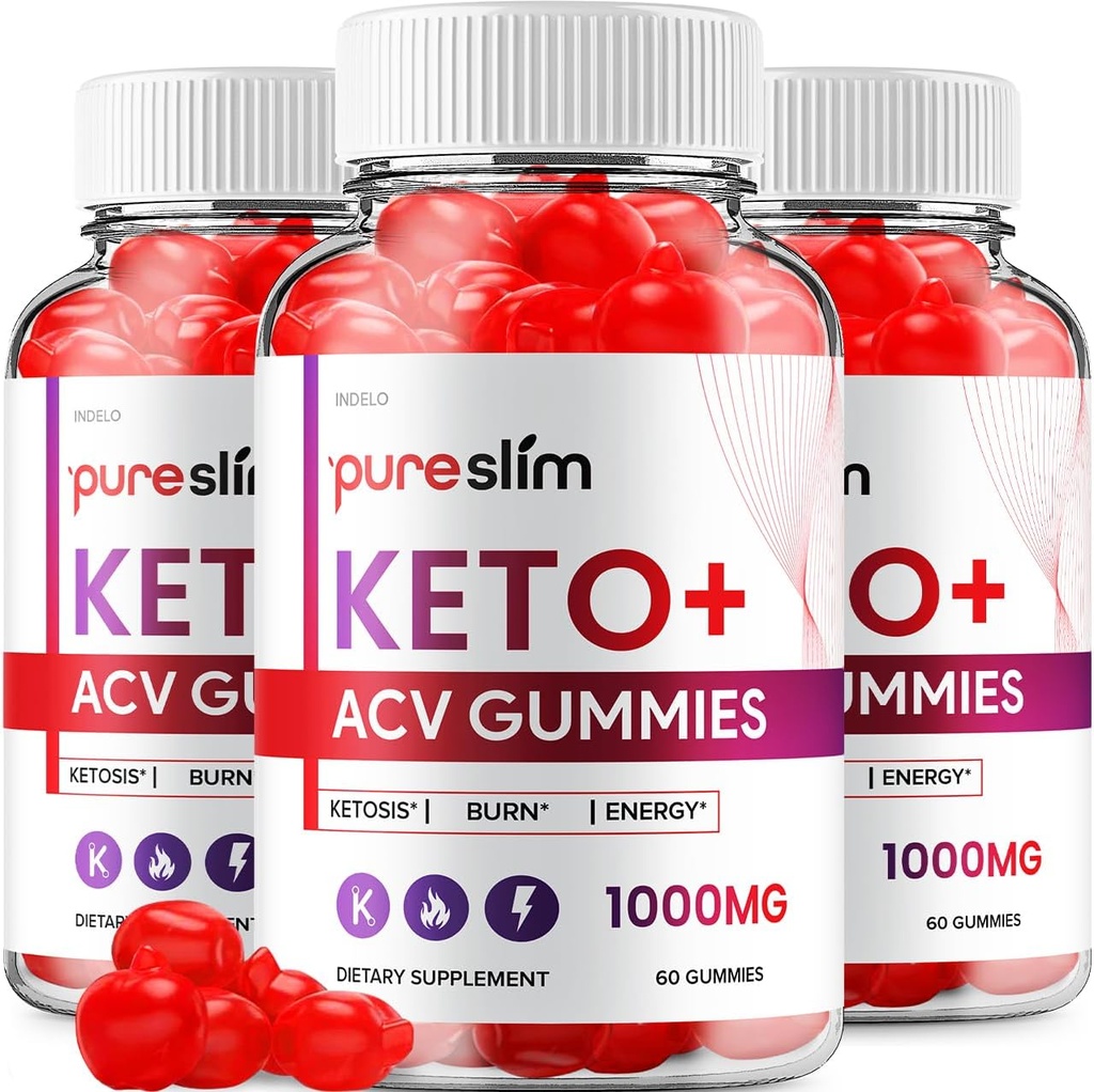 (3 Pack) Pure Slim Keto ACCV Gummies - Advanced Formula PureSlim Keto Plus ACCV Gummies Jabłkowe cydr Pure Slim ACCV Gummies Suplement diety Recenzje mężczyzn (180 Gummies)