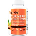 fitcode Turmeric Curcumin with 95% Curcuminoids, Highest Potency, Non-GMO, Gluten Free, 1500mg of Ultra-Pure Turmeric Curcumin with BioPerine for Enhanced Absorption, 30 Serving Veggie Capsules