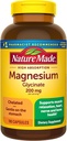 Nature Made Magnesium Glycinate 200 мг на порцию, Magnesium Supplement for Muscle, Heart, Nerve and Bone Support, 180 Magnesium Bisglycinate Capsules, 90 Day Supply