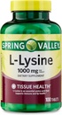 L- Lysine 1000mg tabletta - Essential Amino Acid for Immune Support, Collagen Formation, and Skin Health - High- Potency Lysine Supplement, 100 Count, Gluten- Free (1-es csomag)