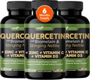 Gade Nutrition Quercetine met vitamine C, zink- en brandnetel - Nette quercetine - quercetine 500 mg - quercetine met bromelaine - zinkquercetine + vitamine D3-360 Veggiecaps - 6 maanden