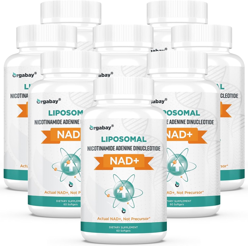 Orgabay Liposomal NAD+ Ergänzung 500 mg, hohe Absorption, Boost NAD+ mit TMG 250 mg, Actual NAD Plus Mehr Efficient Than Nicotinamid Riboside, Unterstützung Cellular Energy, Healthy Aging | 480 Softgels