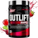 OUTLIFT Ampled Max Dased HIGH STIM Pre Workout Powder, 6G Citrulina, 3.2G Beta Alanina, Alpha GPC, CognatiQ, Ekstremalna Energia, Masywne pompy, Siła, Elektrolity, Nootropiki, Owoce Punch, 22 Słupy