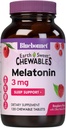 Bluebonnet Feed EarthSweet Melatonin 3 mg Fast-Acting Quick Dissolve Nighttime Relaxation & Restful Sleep Support - Sleep Aid - Gluten-Free, Vegan - Raspberry Flavor - 120 Chewable Tablet
