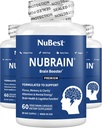 NuBrain - Advanced Brain Booster - melhorar a memória, foco e clareza com Vitamina B6, Ginkgo Biloba, Bacopa Monnieri & More - Suplemento do cérebro para homens e mulheres - 3 Pack