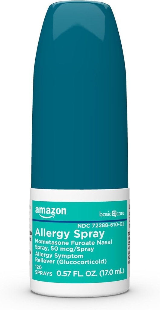   Basic Care 24 Hour Allergy Nasal Spray, Mometasone Furoate Nasal Spray 50 mcg/Spray, Non-Drowsy