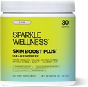 Sparkle wellness VERISOL Bioaktiv Hydrolysert Collage Peptider ® Collage pulver Supplement med Vitamin C & Hyaluronsyre for hår, hud og negle Helse | Hud Boost Plus (ingen flavor) [30-server]