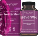 Reservage Beauty, Resveratrol 250 mg, Suplemento Antioxidante para Saúde Cardíaca e Celular, Suporta Envelhecimento Saudável e Sistema Imune, Paleo, Keto, 30 Cápsulas