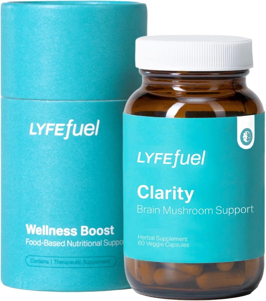 LyfeFuel Adaptogen Blend per Focus & produttività | Natural Nootropic Mushroom Supplement & Organic Herb Complex per aumentare la potenza del cervello | Mane del leone, Cordyceps, Bacopa, Gotu Kola | 60 capsule vegan