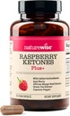 NatureWise Raspberry Ketones Plus - w / Green Tea Extract, Cayenne Pepper, & Acai Berry - Wsparcie zdrowia przeciwutleniacza, Poziom energii, Cele Wagi - Wegan & Gluten- Free - 120 Kapsułki [120- Day Supply]