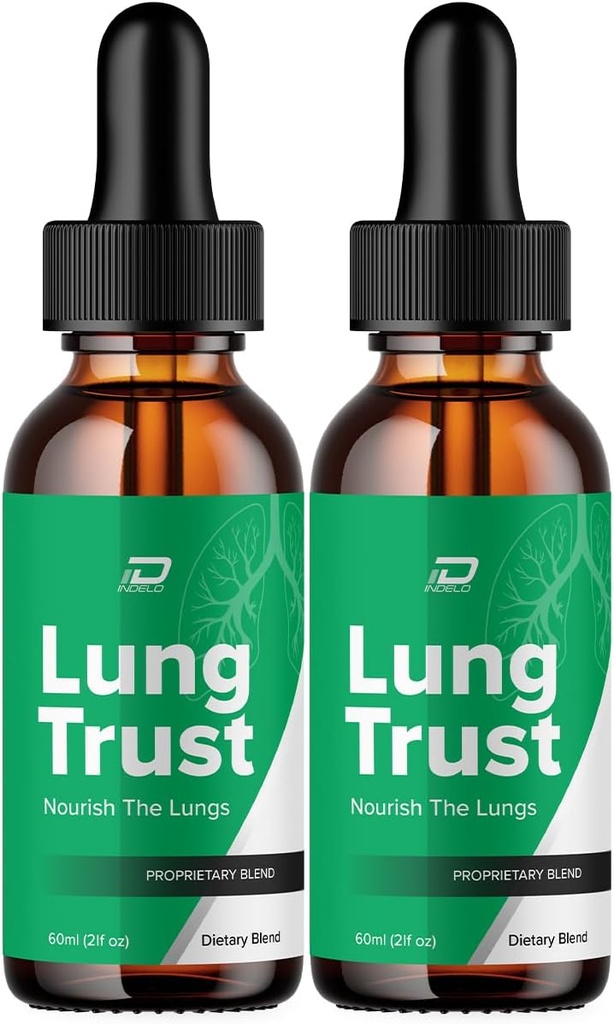 Lung Trust Liquid Supplement, Lung Trust Drops, Lung Trust Advanced Formula Drops - Maximum Strength, LungTrust Drops Support Reviews (2 Pack - 2 Month Supply)
