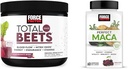 Factor de forza Total Beets Nitric Oxide Powder e Perfect Maca Root Chews Energy, Mood and Balance Supplement Bundle