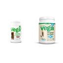 Vega Protein and Greens Protein Powder, Chocolate & Original Protein Powder, Creamy Vanilla Plant Based Protein Drink Mix for Water, Milk and Smoothies, 32.5 oz