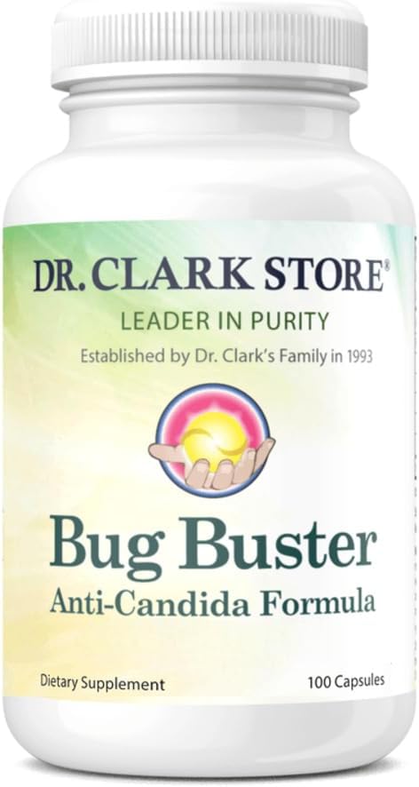 Dr Clark Store Bug Buster Fórmula Anti-Candida - 620mg, 100 cápsulas, apoio Candida Detox & Digestive Health