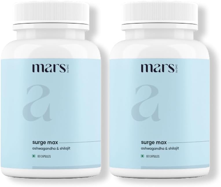 Mars Surgemax cápsulas naturais con Shilajit & Safed Musli