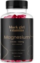 Black Girl Vitamines - Magnesium Gummies, voor Slaap, Immuniteit en Bone Support. Magnesium citraatsupplement met (100 mg) per portie, Glutenvrij (Mixed Berry). 60ct
