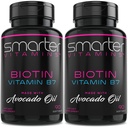 SmarterVitamins (2 Pack) Biotin 5000mcg in Avocado Oil, Vitamin B7, Non-GMO, 90 Mini Liquid Softgels, No Soy