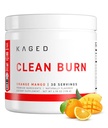 KAGED Clean Burn | Thermogenic Fat Burner Powder | CaloriBurn GP, L Carnitine, Coconut Water | Boost Metabolism, Energy, Focus | Orange Mango