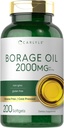Carlyle Borage Oil Supplement | 2000mg | 200 Softgel kapsulak | 320mg GLA | Cold Pressed & Hexane Free | Non-GMO & Gluten Free