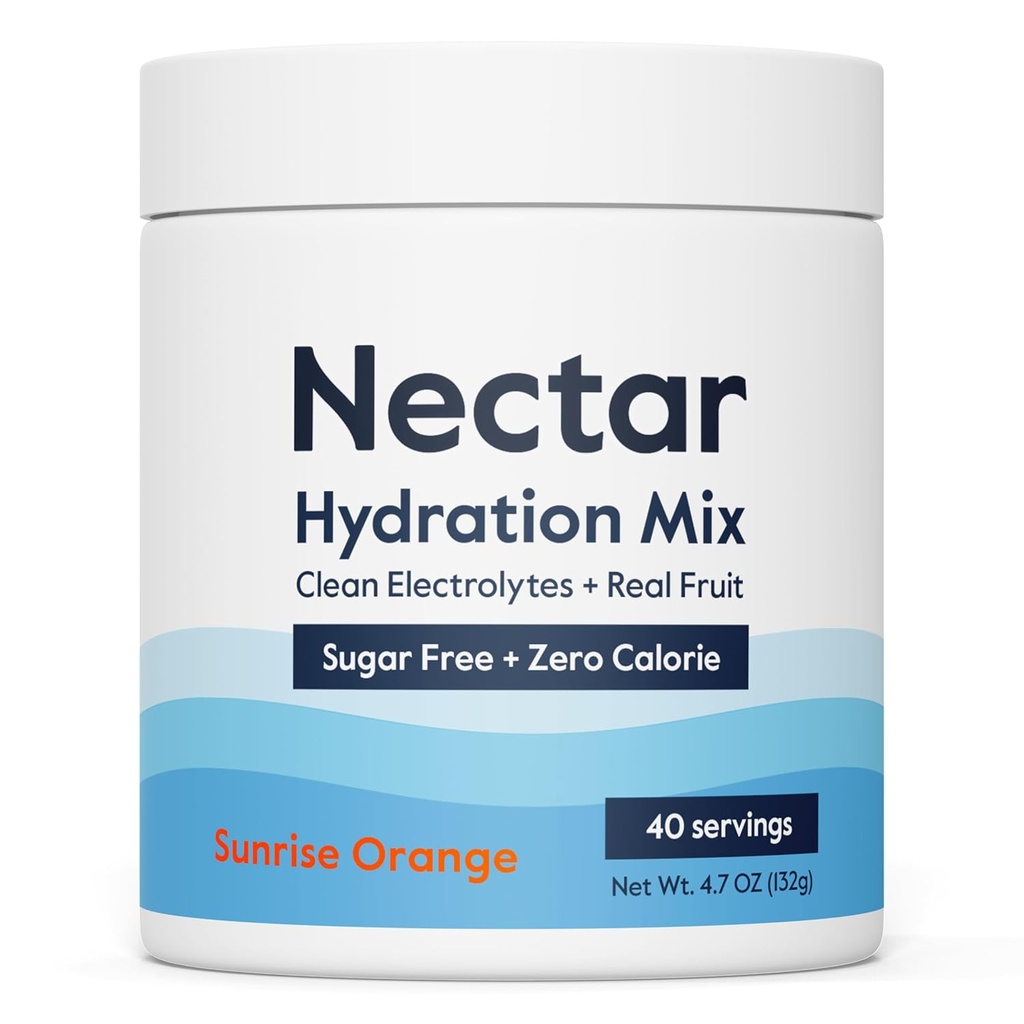 Nectar Sugar Free Electrolytes Powder - fruitu organikorik gabeko azukrerik edo kaloriarik gabe - Hidratazio-hautsa Deshidration Relief and Rapid Rehydration - Keto eta Paleo (Orange 40 Service Tub)