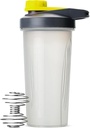 Mr Pen- Shaker Butelki do mieszania protein z Twist Cap, 28 oz, Gray / Yellow, Butelka z protein shaker z drutu Whisk Ball