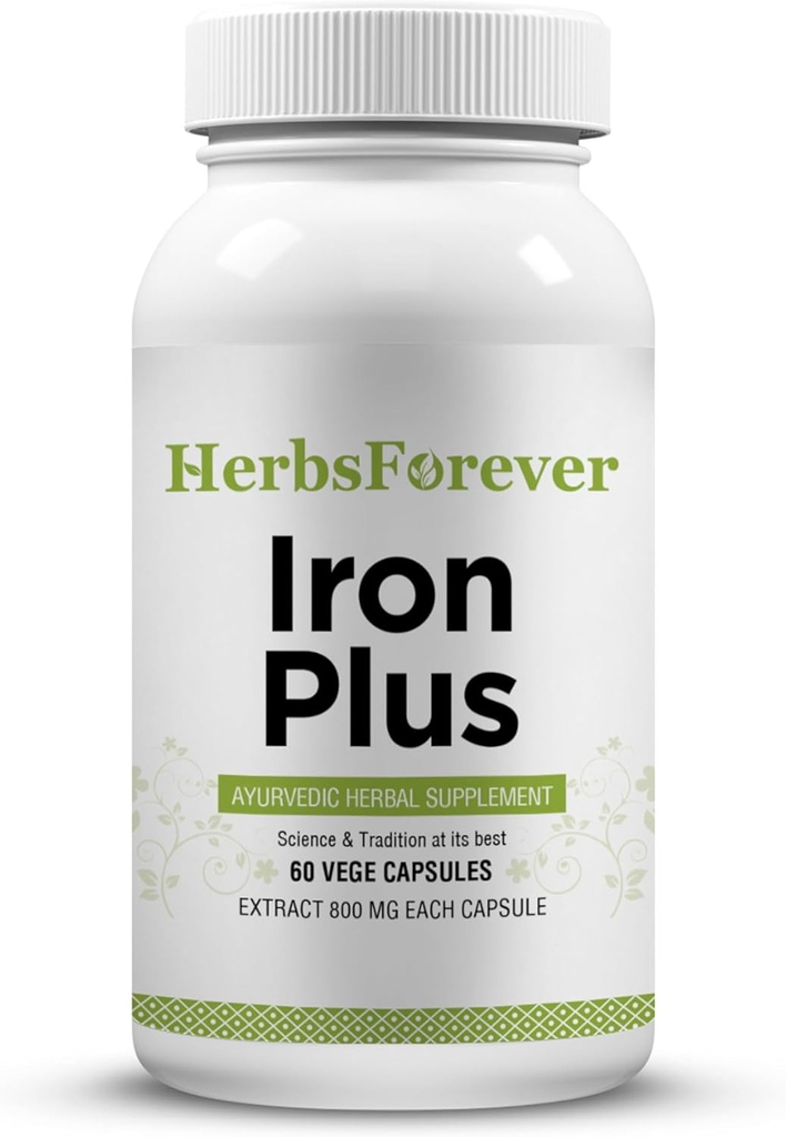 Herbsforever Iron Plus Capsules Supplement Promotes Iron Level 60 Capsules