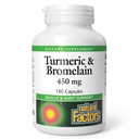 Natural Factors, Turmeric & Bromelain 450 mg, Muscle and Joint Support, 180 Capsules