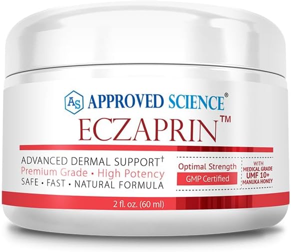 Schválená veda Eczaprin Balm - 30% Manuka med (UMF 10+), 5% Koloidná ovsená kaša - nežná formula pre suché, svrbenie kože - pre všetky typy pleti - Paraben-free, non-GMO, Soy-free, Wheat-free - 2 fl. Oz.
