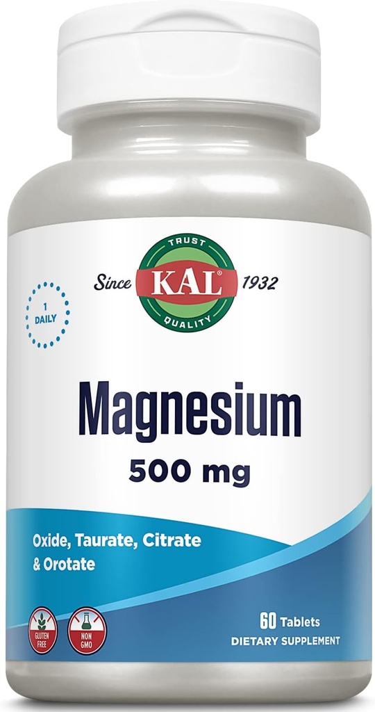 Kal 500 Mg Magnesium Tablet, 60 Count