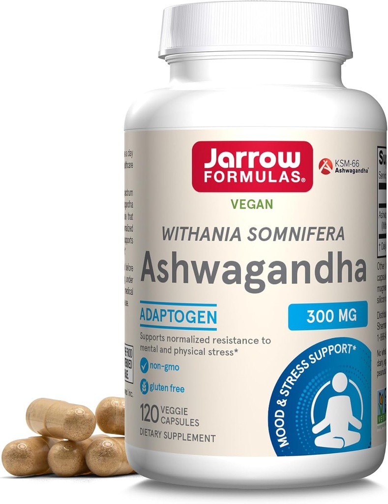 Jarrow Formulas® Ashwagandha Capsules, 300 məhsul Hüquq və Fiziki Stres, 120 Veggie Capsules Normallaşdırılmış Resistance, 60 Day Supply