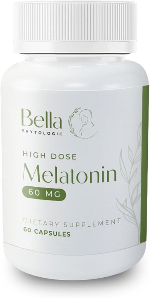 Melatonin Pure 60mg - Deep Rest, Rahatlaşdırma, Jet Lag & stress Yardımı üçün High Potency Nighttime Sleep Aid - Fast-Acting, Non-Habit istehsal, Drug-Free, ABŞ (60 Kapsül)