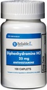 Usaldusväärne 1 difenhüdramiin HCI 25mg Antihistamiin 100 kapslit (1 pudel)