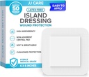 JJ CARE Adesive Island Dressing [Pack de 50], 6x6 Estéril bordado Gauze Dressing, Respirável Ilha Ferida Dressing Individualmente embrulhado com Altamente Absorvente Não-Stick Center Pad
