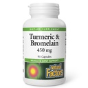 Natural Factors, Turmeric & Bromelain 450 mg, Muscle and Joint Support, 90 Capsules