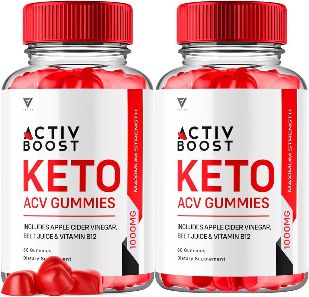 (2 пакет) Activ Boost Keto ACV Gummies, Activboost Keto + ACV розширена підтримка, Активний Boost Keto ACV Gummies Energy Apple Cider Vinegar Вітамін B12 Supplement Activeboost Max Formula (120 Gummies)