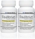 Equilibrium Probiotic Допълнение с Prebiotic - Daily Time Release - 60 Ефективни Лесно за преглъщане капсули - Най-висок брой щам в света - 2 бутилки