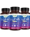Nested Naturals Luna Kids Sleep Supplement - for Children & Melatonin Sensitive Adults - Gentle Herbal Supplement with Chamomile, Melatonin, & Valerian - 180 Chewable Tablets (60 Per Bottle)