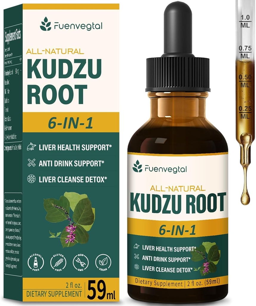 Kudzu Root Extract drops maksan tuki, korkea imeytyminen Formula täydentää maito Thistle, Turmeric, ja Hovenia Dulcis. 2 oz