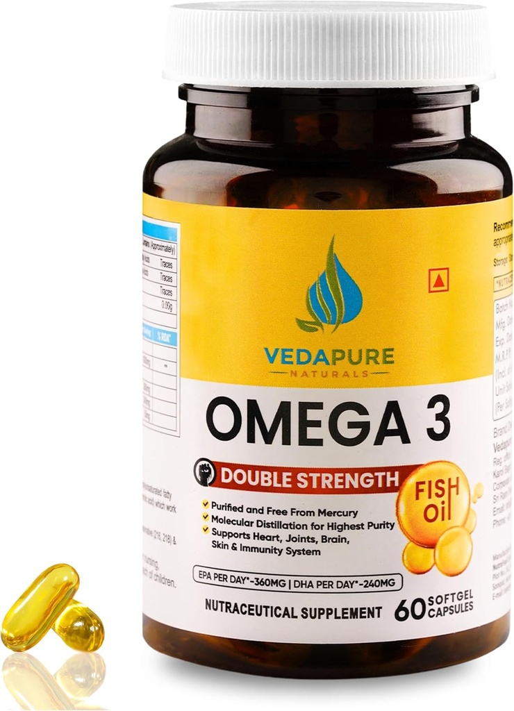 VEDAPURE Omega 3 Halolaj Kapszula 124; 60 Caps