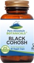 Pure Mountain Botanicals Black Cohosh Capsules - 90 Kosher Vegan Caps - Dabar su 500 mg Laukinis juodasis Cohosh šaknis - Namai parama menopauzei