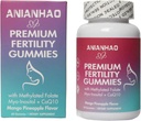 Premium Fertility Gummies for Women, Premium Feminine Balance Gummies, with Inositol, CoQ10, Folate and Vitamins, Support Hormone Balance, Ovulation/Menstrual Cycle, 1 Month Supply