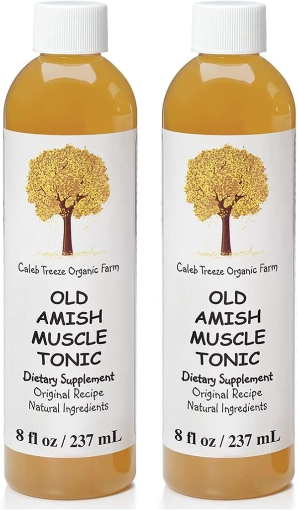 Caleb Treeze Old Amish Muscle Tonic 8 oz, Leg Cramps Relief, Fuß Cramps Relief, Restlose Beine, Muskelkramps & Spasm Relief - Pack von 2