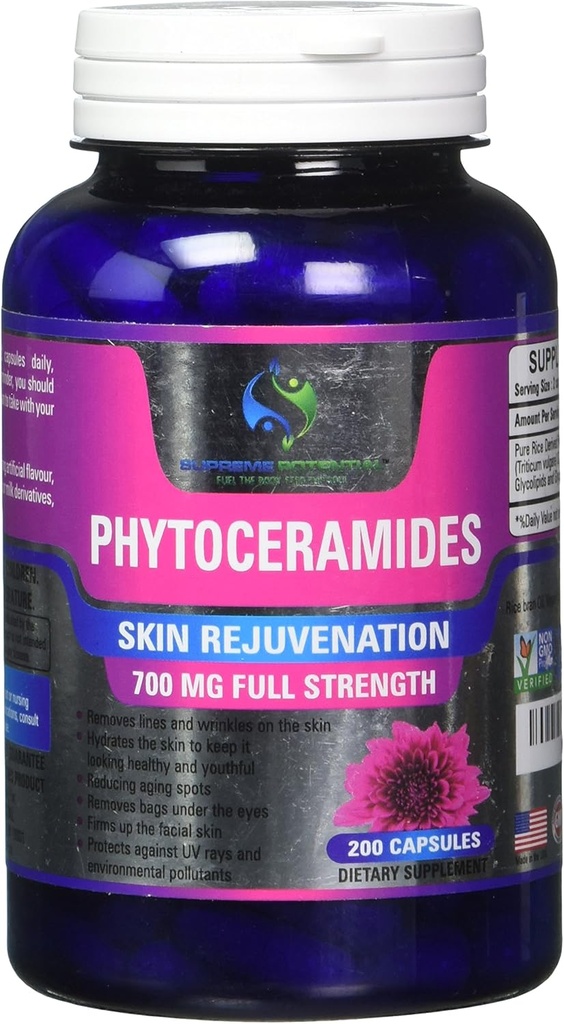 Supreme Potential Phytoceramides, 200 Capsule Supply, 700mg Phytoceramides per Serving