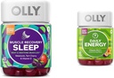 OLLY筋肉回復睡眠のガミー、睡眠および痛みの筋肉サポート、3mgメラトニン、タルトチェリー及び毎日のエネルギー ガミー、カフェインは、ビタミンB12、CoQ10、Gojiのベリー、大人のChewableの補足を解放します