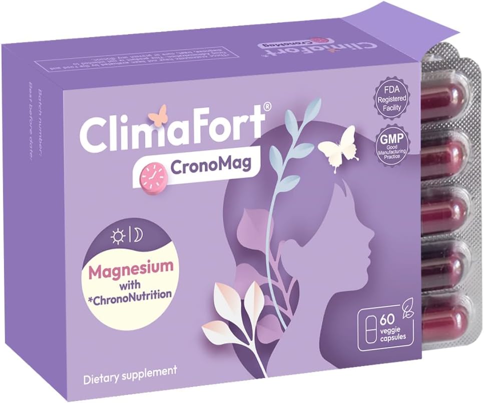 ClimaFort ronoMag ntig Magnesium per a Dones a Menopause CYF 5 Salts Biscied + Glycetro fosfat B12 ergy Atthy