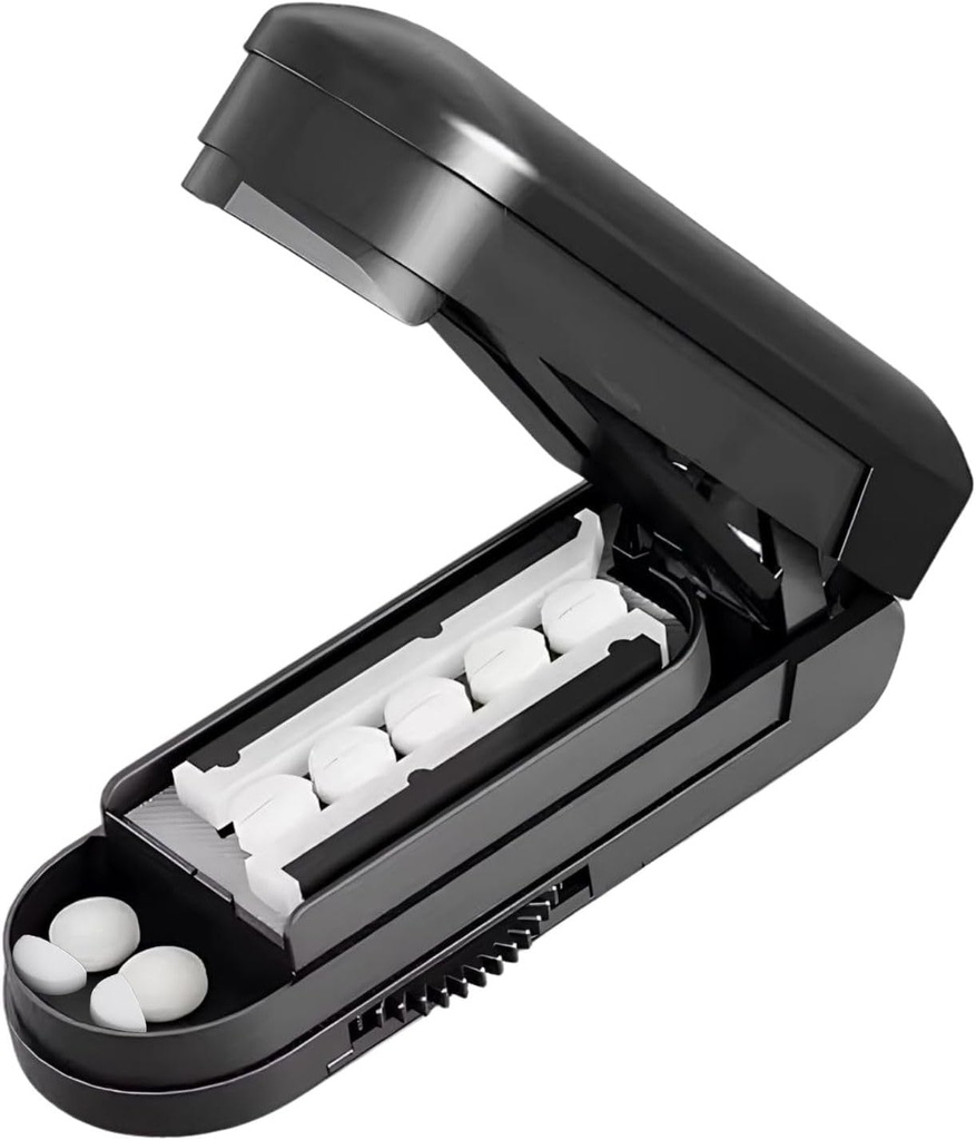 Pill Cutter, Pill Cutter Splitter for Small and Tiny Pills, Cut Pills, Bitaminak, Tabletak, Fitable Pill Cutter for Small or Large Pills with Hidden Sharp Steel Blade, Travel Sized