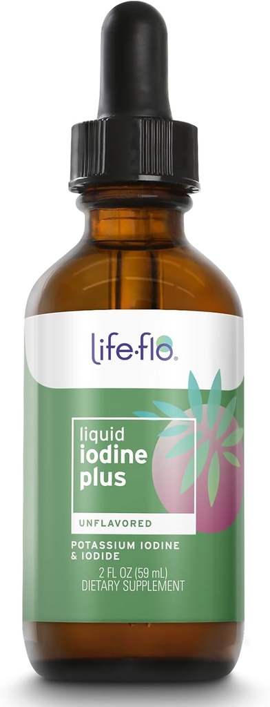 Life-flo Liquid Iodine Plus 150 mcg, Iodine Supplement for Thyroid Support,* Healthy Energy & Metabolism Formula* with Iodine & Potassium Iodide, Unflavored Liquid Drops, Approx. 450 Servings, 2 fl oz