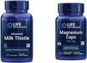 Prolongation de vie Thistle de lait avancé 120 Softgels et Magnésium 500mg Capsules pour la santé du foie, le soutien de la détox, la santé cardiaque et les os sains