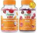 Livbare Multivitamin Kids + Iron & vitamin C Kids, Gummies Bundle - Great Tasting, Vitamin Supplement, Glutenfri, GMO Gratis, Chewable Gummy